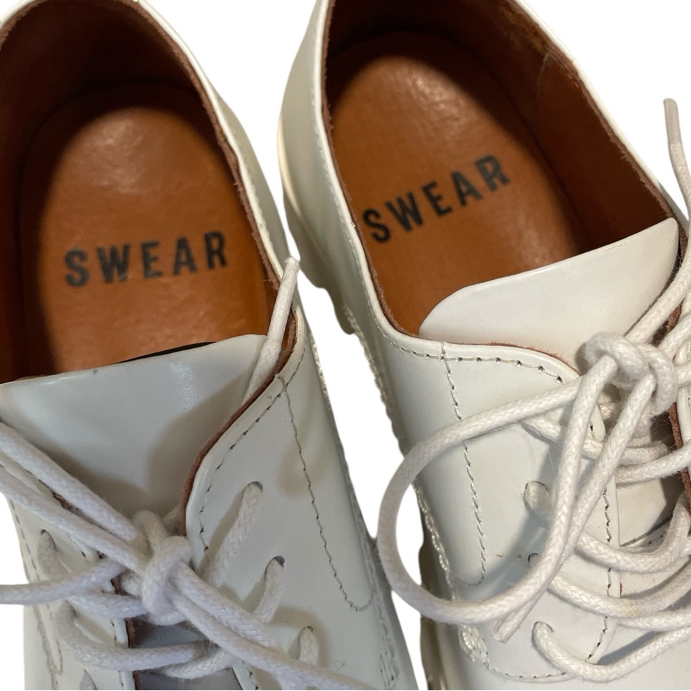 SWEAR London White Raver Treaded Sneaker Oxford, size 38 EUC edgy - Picture 2 of 15